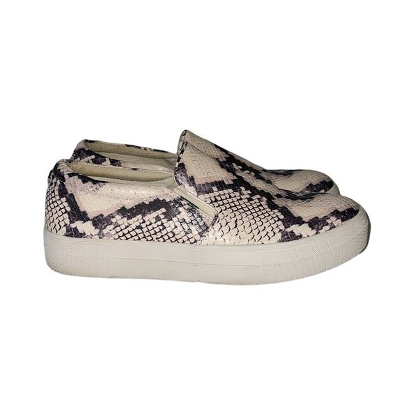 Steve Madden Gills Slip On Platform Snakeskin Beige Sneaker Size 10 - Picture 2 of 10
